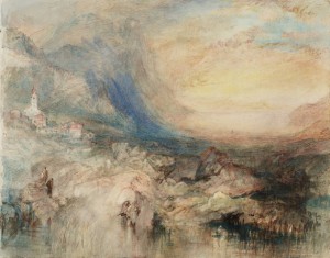 Goldau, with the Lake of Zug in the Distance: Sample Study circa 1842-3 by Joseph Mallord William Turner 1775-1851